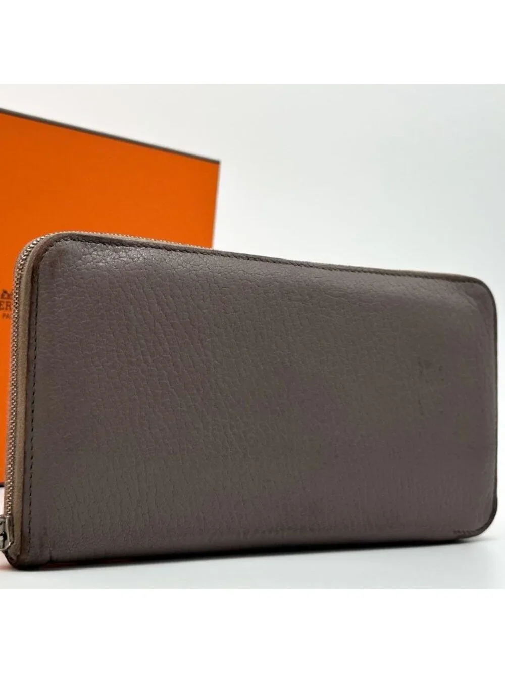 Hermes Azap Long All Leather Zip Around Wallet